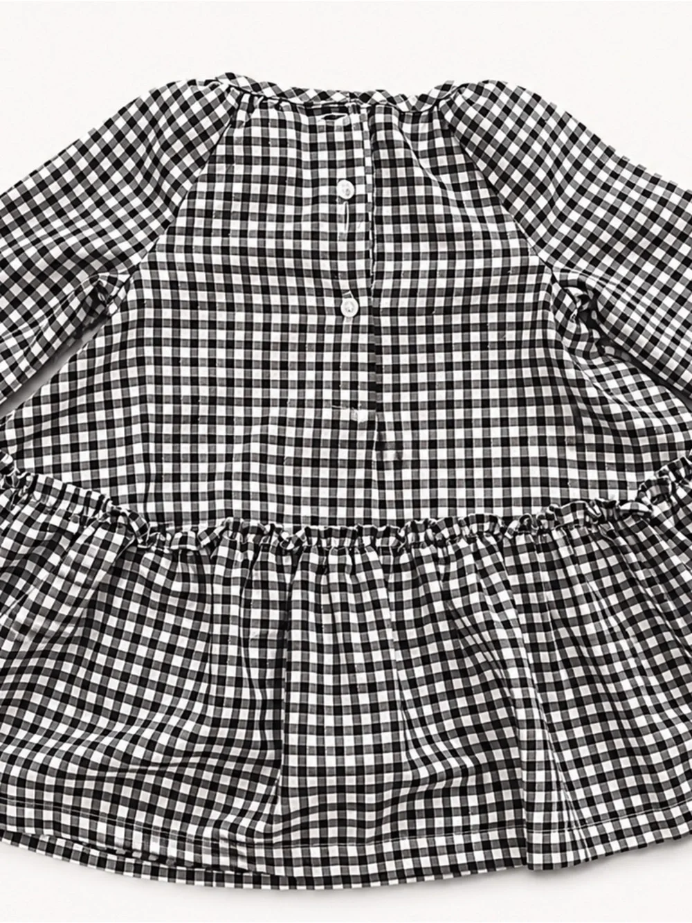 Carter's Black and White Gingham Long-Sleeve Dress